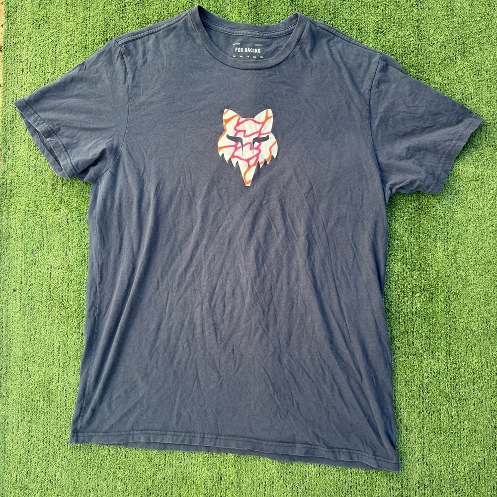 Fox Racing Navy T-Shirt with Fox Logo Graphic, size XL